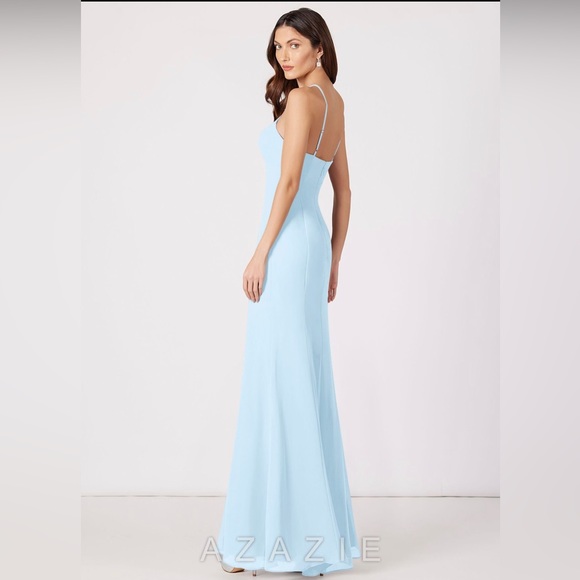 Azazie Sky Blue Livy - Picture 3 of 9